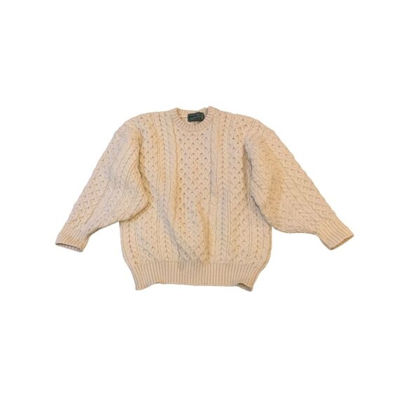 One Size British Wool Adult Unisex Cream Cable Knit 100% Wool - Picture 5 of 7